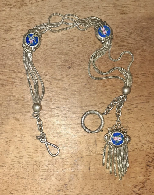 CHAINE DE MONTRE A GOUSSET CHATELAINE EN OR 18 CARATS DE 25.20 GRAMMES