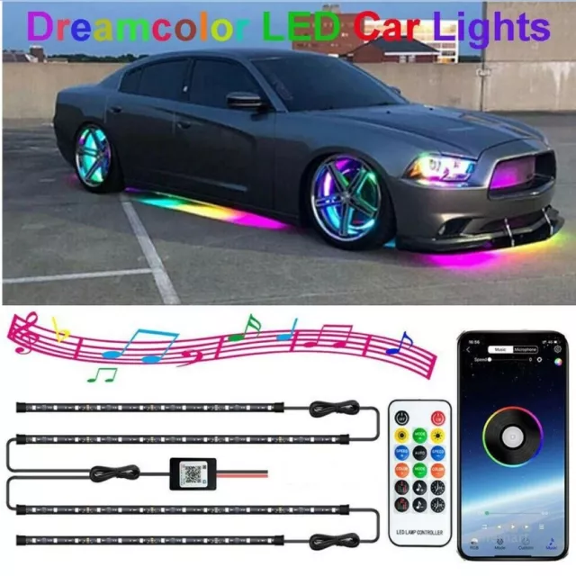 4x illuminazione sottoscocca LED auto RGB luce underglow atmosfera barra luminosa app