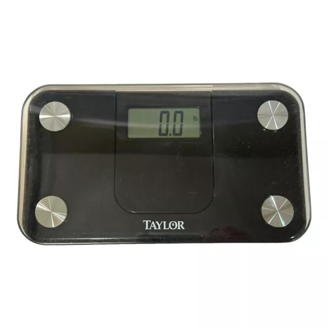 Taylor Digital 350LB Travel Mini Scale Expandable Read Out Black Glass 7086