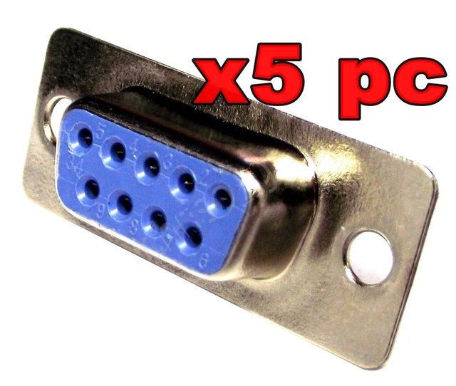 FROM OZ QUALITY 5PC MIDI DB9 Female Panel Mount Solder Connect 9 Pin ...