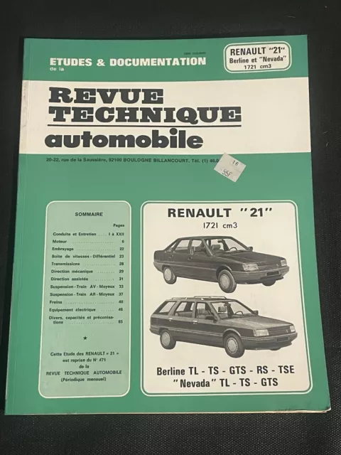 Magazine Revue Technique Automobile Renault 21 Berline Nevada 1721 Cm3