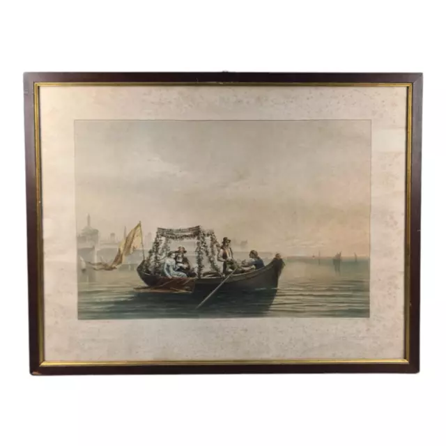 Litografia ad acquarello di Max Beeger STAMPA  antique PRINT XIX secolo Francia