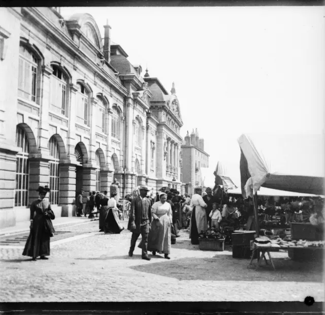 BOURGE EN BRESSE 1909 - Négatif Verre - Nouvel Hôtel de Ville Marché Ain - 1608