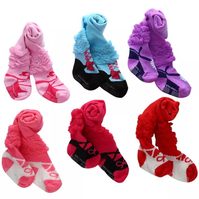 3 Pairs Baby Girls Boys Tights Anti Slip Cotton Rich Leg Warmers 0-6-12 Months 2