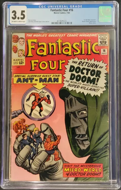 Fantastic Four 16 CGC 3.5 1963 Doctor Doom Ant Man Wasp