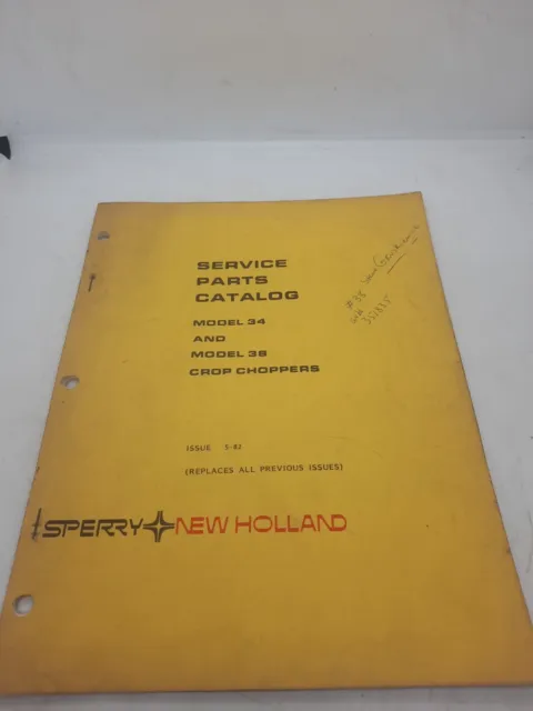 Sperry New Holland 34 38 Crop Chopper Service Parts Catalog Manual