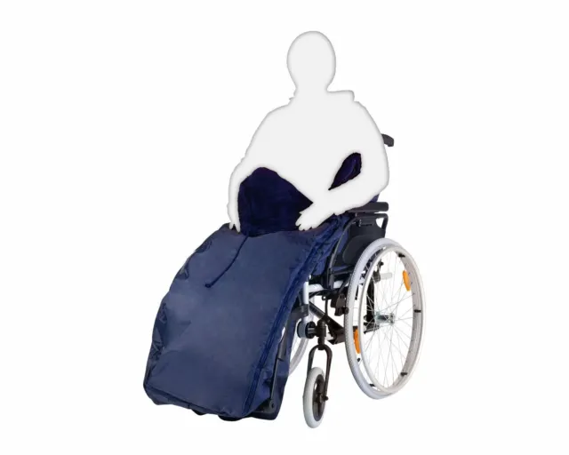 Original Orgaterm Rollstuhl Sitzsack Schlupfsack "Senior" Webpelz dunkelblau