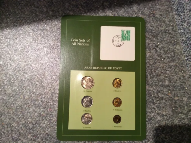 Franklin Mint coin sets of all nations card Arab Republic of Egypt new