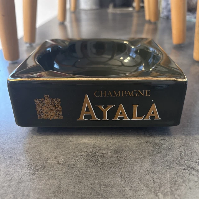 Grand Cendrier Publicitaire Ayala Champagne – XL – Céramique Vintage