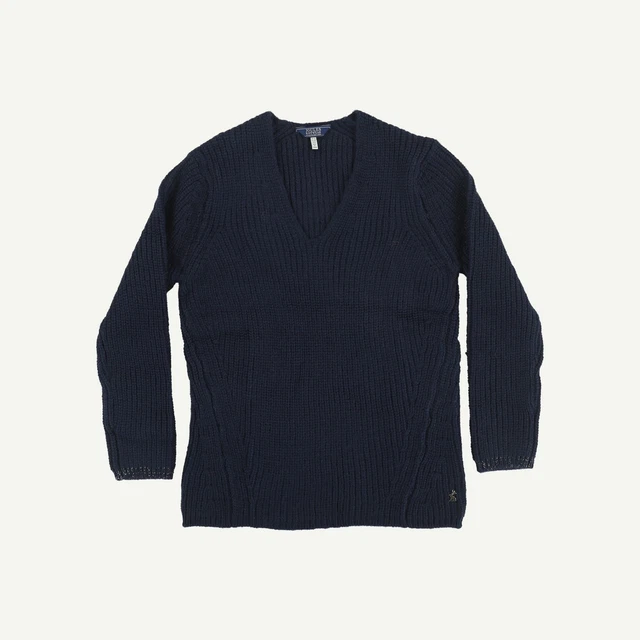Joules Womens Navy Acrylic V-Neck Plain Long sleeved Jumper Size 10
