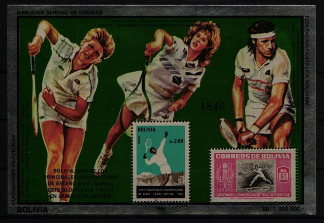 Bolivien Block 159 postfrisch Tennis / auf Zinnfolie #JA038