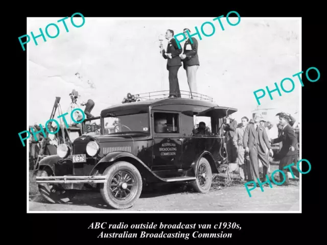 OLD HISTORIC PHOTO OF ABC RADIO VAN, AUSTRALIAN BROADCASTING COMMISION 1930s