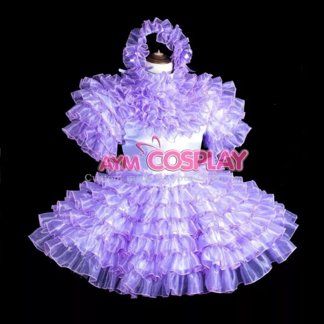 Sissy maid boy satin-Organza mini dress CD/TV Tailor-made