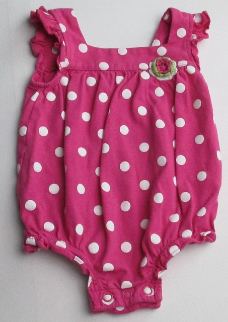 Infant Baby Girls 6 Months Carter's Pink Polka Dot Flower Outfit