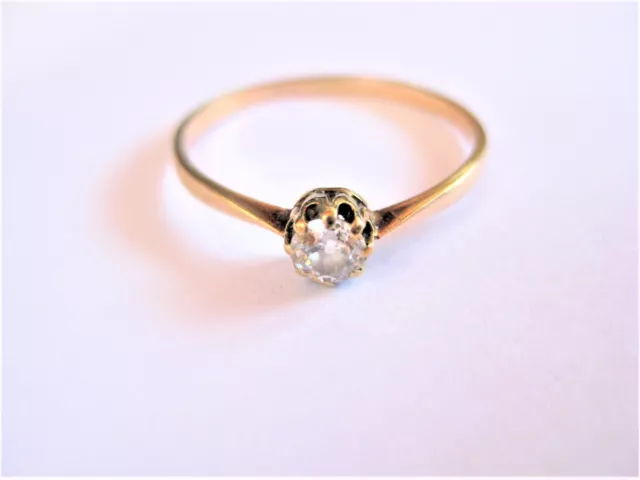 Antiker Ring Gold 585 mit Diamant, 1,33 g