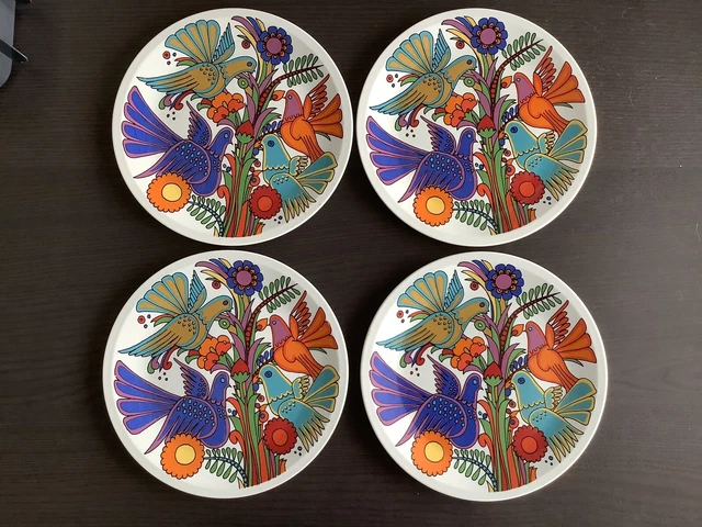 4 ASSIETTES A Dessert Acapulco Villeroy Et Boch Vintage Design 60 70
