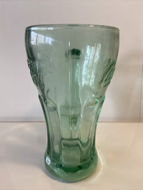 Coca-Cola Green Thick Heavy Glass Soda Mug 14 oz. 6.25" Tall (For Display Only) 2