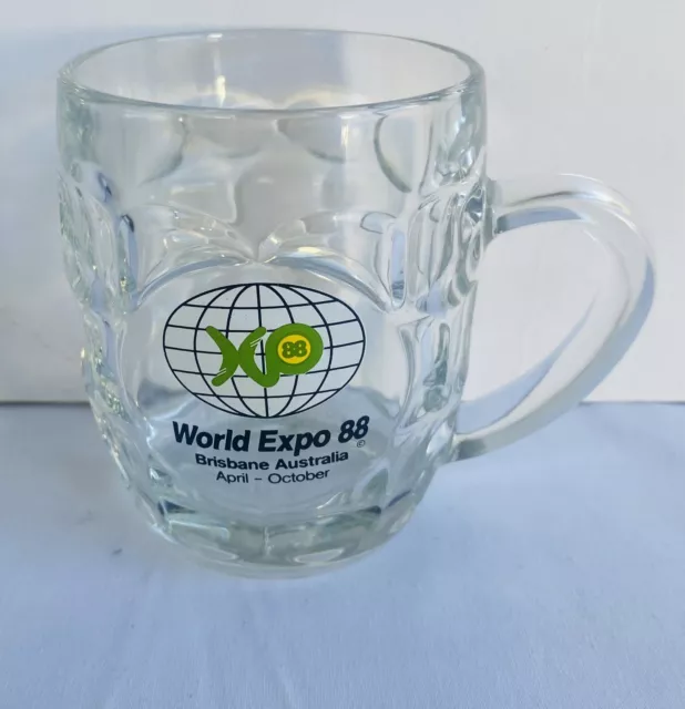 WORLD EXPO 88 Brisbane Australia Vintage 1988 Collectable Beer Glass Mug 250ml