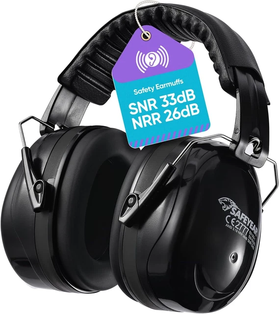 Casque anti Bruit Adulte, Noir Protection Auditive 33Db Femme & Homme, Casque An