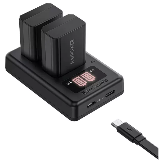 RAVPower NP-FW50 Camera Battery Charger Set for Sony