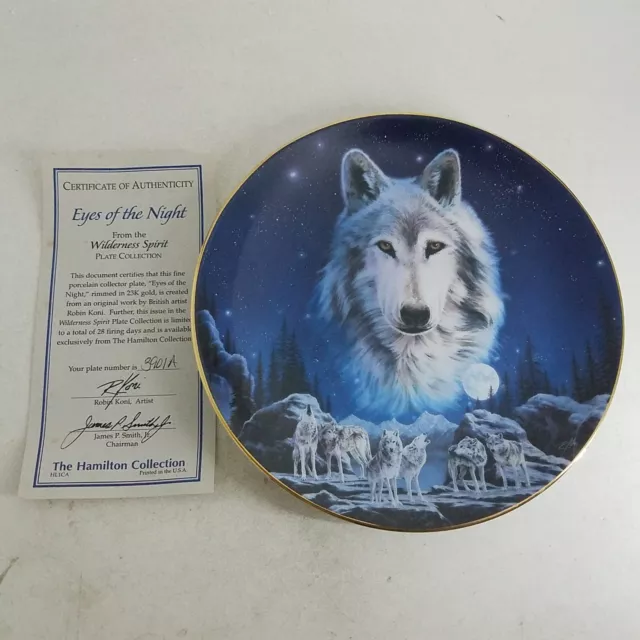 Eyes Of The Night From The Wilderness Spirit Wolf Plate Collection