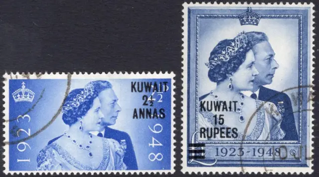 KUWAIT-1948 Royal Silver Wedding Set Sg 74-75 FINE USED