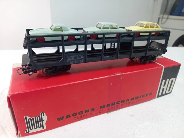 Wagon Porte-voitures RMA 204, échelle HO (1/87), S.T.V.A, état Moyen