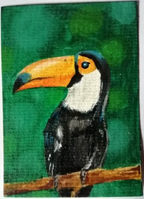 ACEO Original Painting  bird  Art Card Hand painting