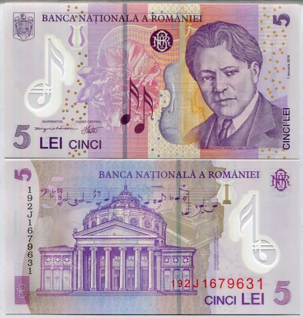 Romania 5 Lei 2018/2019 P 118 Polymer UNC NR