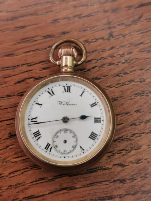 1909 Waltham Grade 100 Pocket Fob Watch in 10yr Gold Dennison Case for Repair