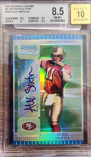 2005 Bowman Chrome Silver Refractor RC Auto Alex Smith /10 BGS 8.5/10.