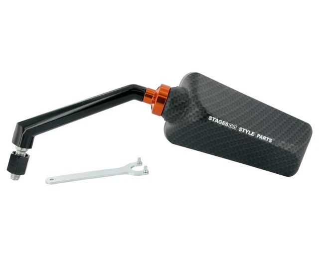 S6 Spiegel STAGE6 F1 2010 links carbon matt M8 Gewinde Roller Moped Mofa Tuning