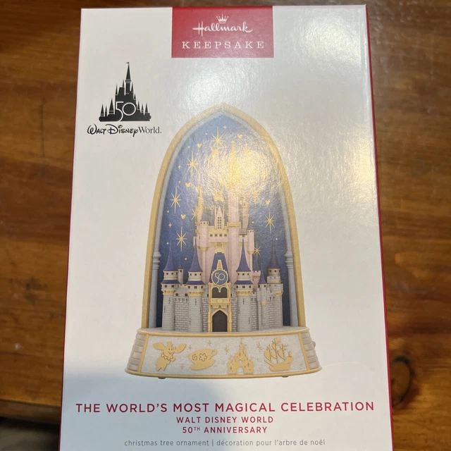 2022 HALLMARK WALT Disney World 50th Anniversary Ornament w Magic Light