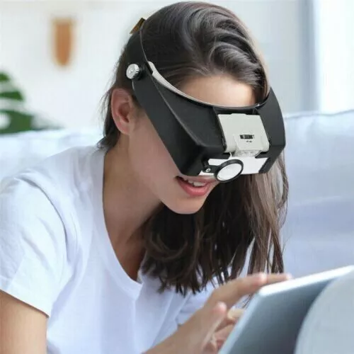 Headband Magnifier Led Light Head Lamp Magnifying Glass Jeweler Loupe with Led