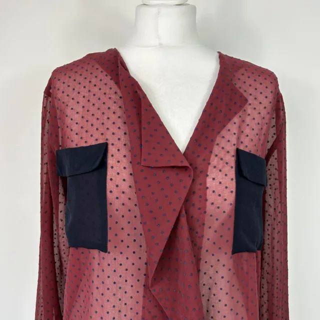 Camicia Paul Smith nera etichetta taglia 42 UK 14 a pois rosso blu navy 2