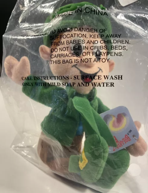 1997 NWT General Mills Breakfast Babies Lucky Charms Leprechaun Tag