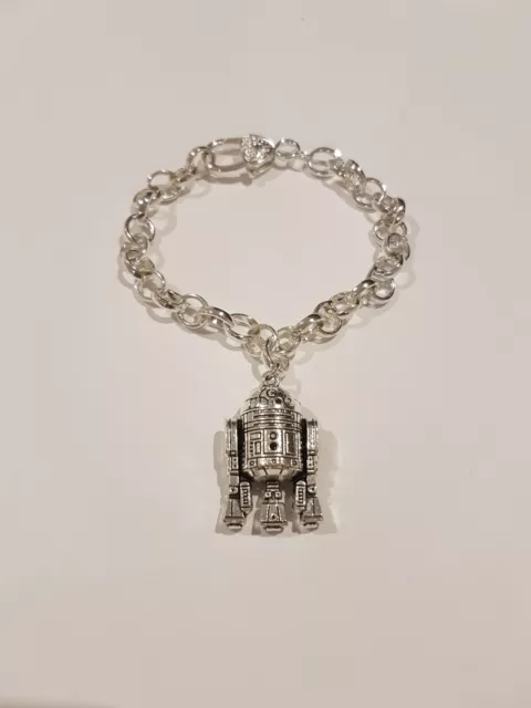 IAM R2-D2 R2D2 STAR WARS Metal charm bracelet heart lock *RARE* SALE!!