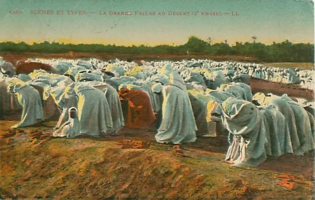 Postmark 1928 La Grande Priere Au Desert Postcard