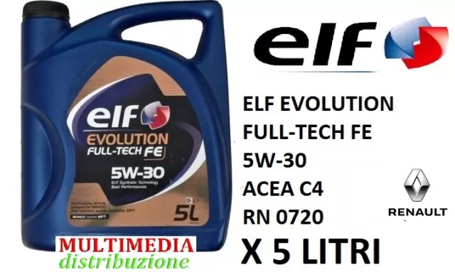 5 LITRI OLIO Motore Originale Renault Elf 5W30 Evolution Full Tech Fe Rn  0720 EUR 58,00 - PicClick IT