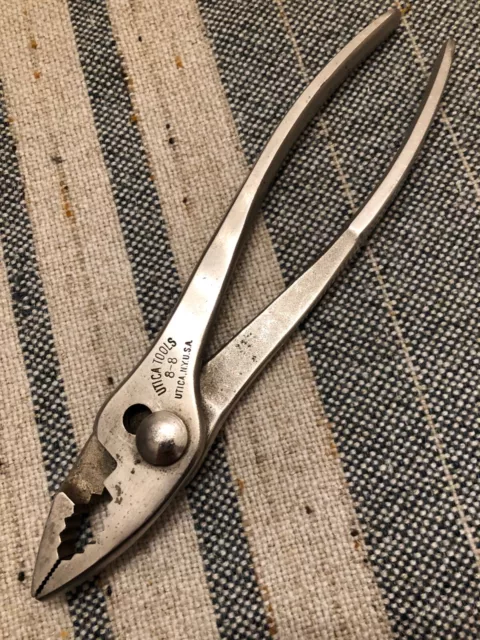 VINTAGE UTICA TOOLS 8 -8 Slip Joint Pliers - Made in USA