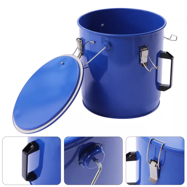6 Gal Commercial Fryer Grease Bucket Oil Disposal Caddy Container & Filter Bag