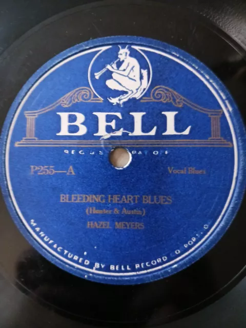 Pre War Blues 78 Rpm Hazel Meyers Bleeding Heart Blues with Original Sleeve VG+ Pre War Blues 78 Rpm Hazel Meyers Bleeding Heart Blues with Original Sleeve VG+