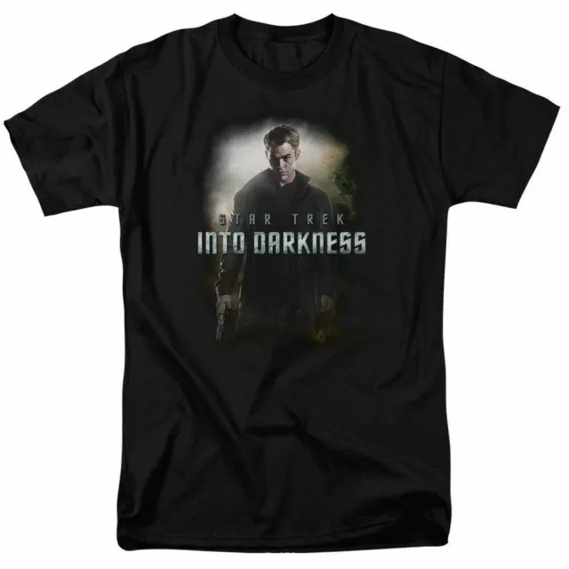 Camiseta Kirk Star Trek Darkness con licencia película de ciencia ficción clásica nueva negra