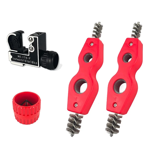 4PCS Copper Pipe Cutter Set, Reamer, Copper Pipe Cleaner Preps Copper Pipes N9K8