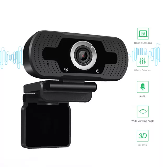 1080P Webcam USB 2MP Webcam with Built-in Mic & Privacy Cover HD Desktop 2