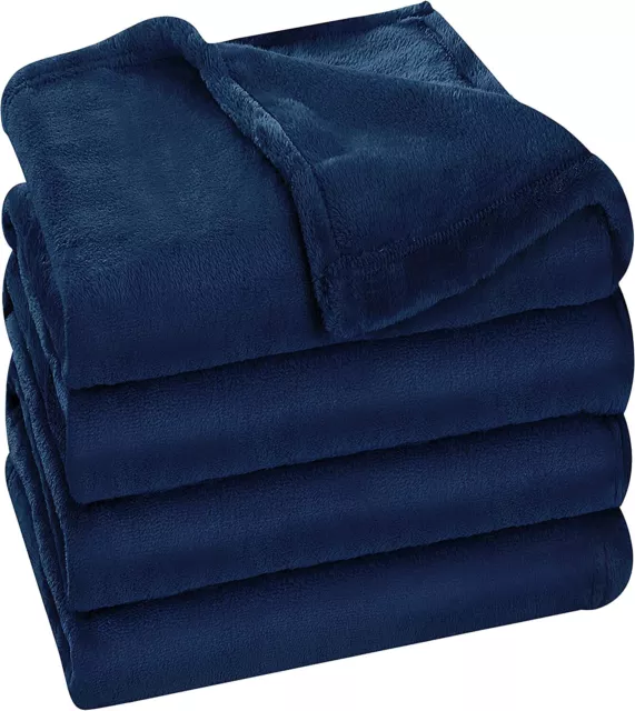 Utopia Bedding Fleece Blanket Full Size Navy 300GSM Luxury Fuzzy Soft Anti-Stati