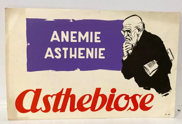 Ancien Buvard Publicitaire Pharmacie Apothicaire Anémie Asthénie Asthébiose