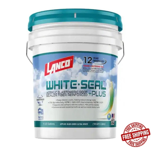 White-Seal Plus 5 Gal. 100% Acrylic Elastomeric White Reflective Roof-RV Sealer