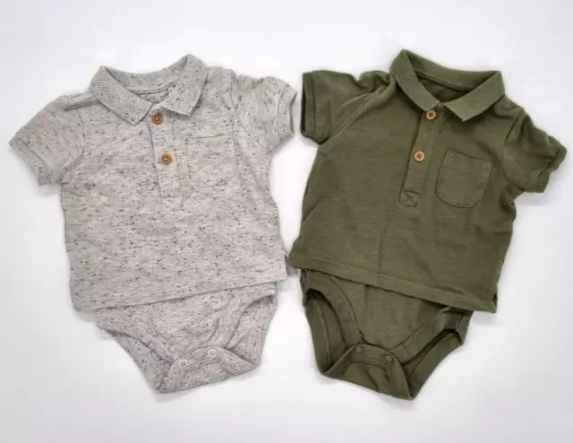 2x F&F Kurzarm Body Bodyshirt für Jungen in Gr. 50 (0-1 M)    100% Baumwolle