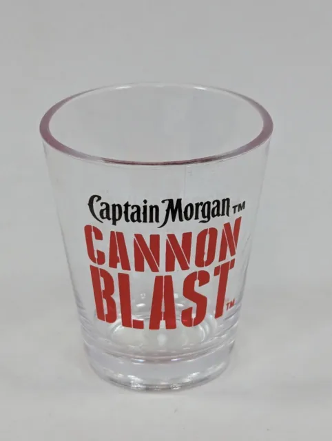 Vintage Captain Morgan Cannon Blast Clear Plastic Shot Glass